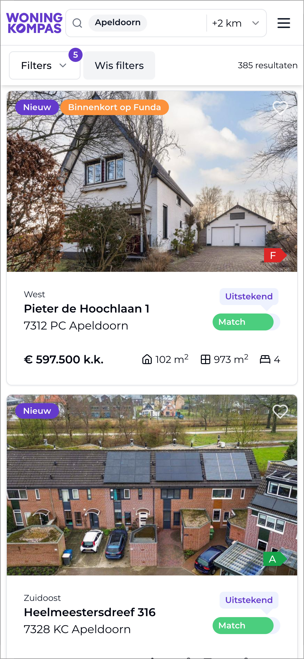 Woningkompas werkt ook op je mobiele telefoon